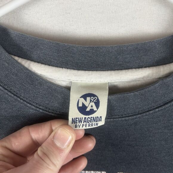 Vintage Y2k Kansas University KU Sweatshirt Mens Medium Gray/Blue Long Sleeve - Picture 4 of 10